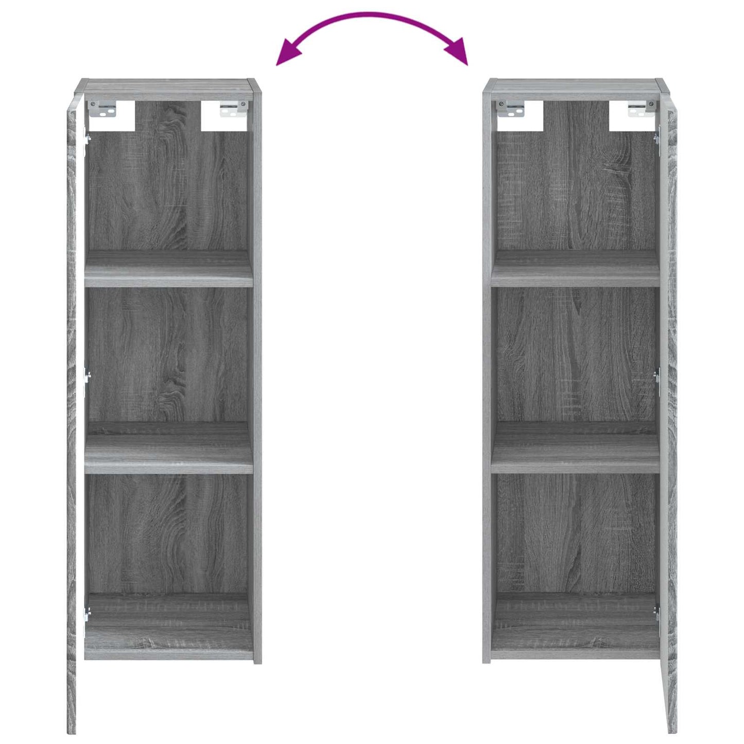 Mobiletto da Bagno a Muro Sonoma grigio 33 x 34,5 x 100 cm | homemem39
