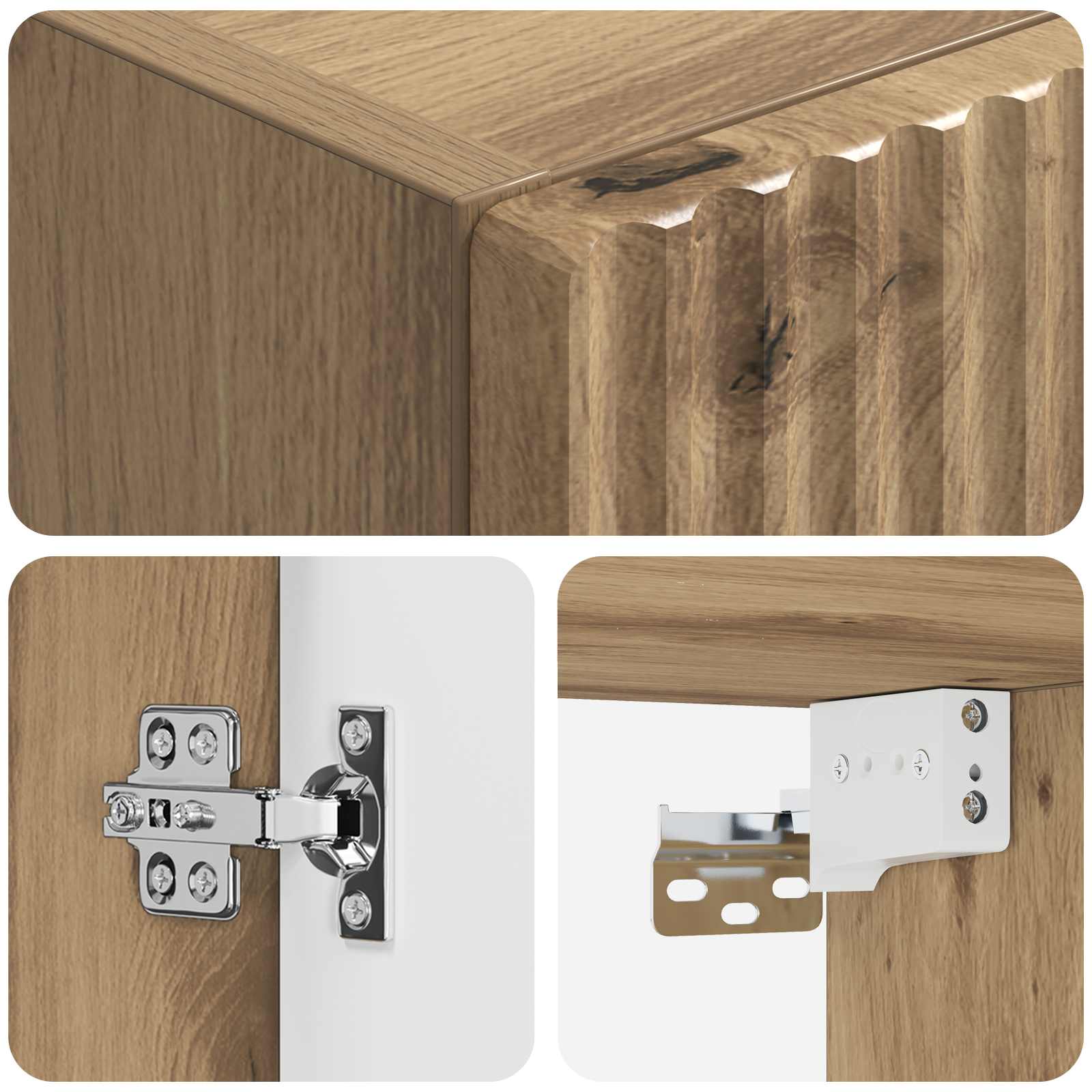 Mobiletto da Bagno a Muro Rovere Artigianale 33 x 34,5 x 100 cm | homemem39