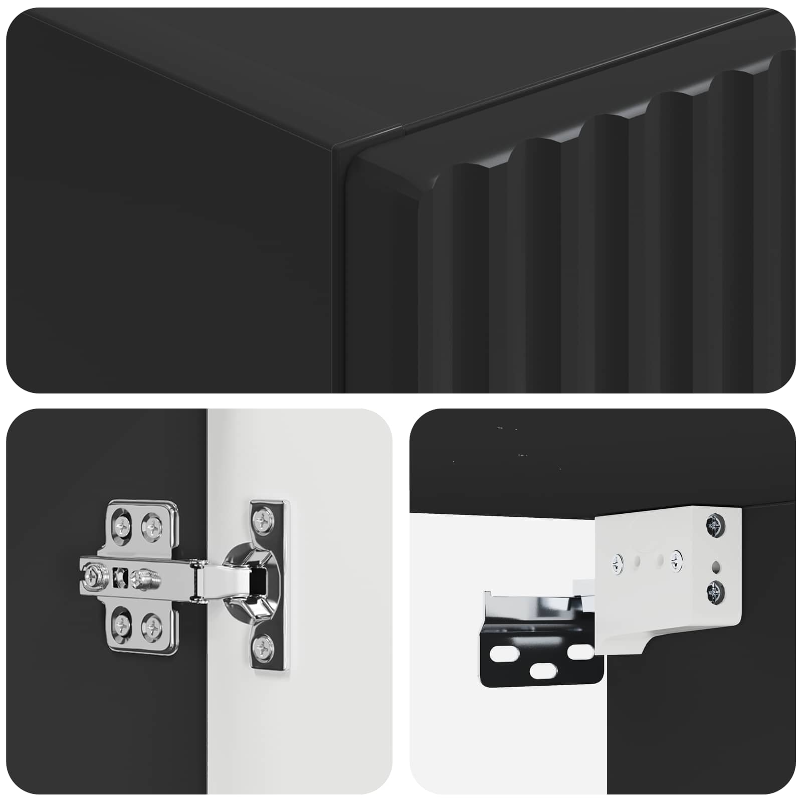 Mobiletto da Bagno a Muro Nero 33 x 34,5 x 60 cm | homemem39