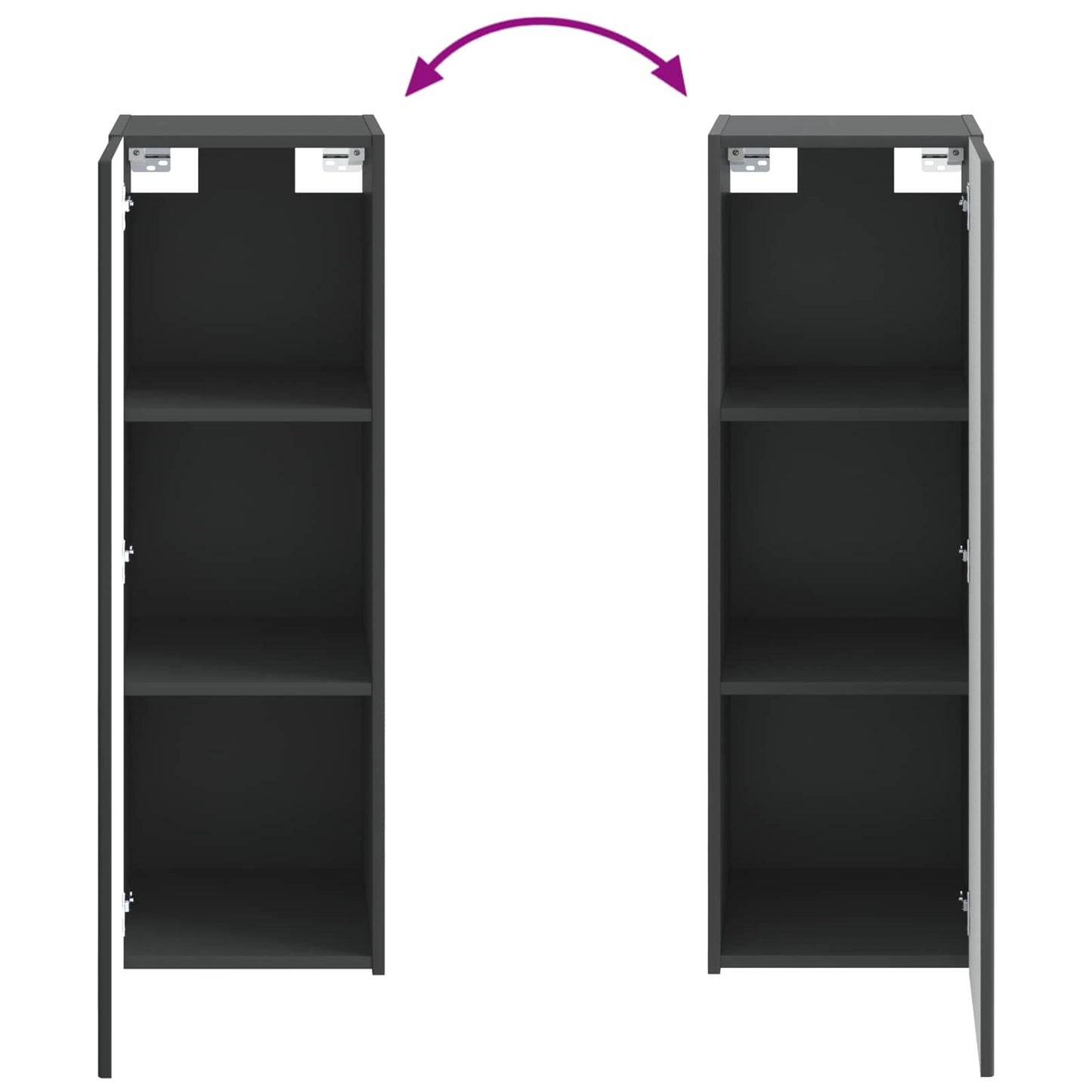 Mobiletto da Bagno a Muro Nero 33 x 34,5 x 60 cm | homemem39