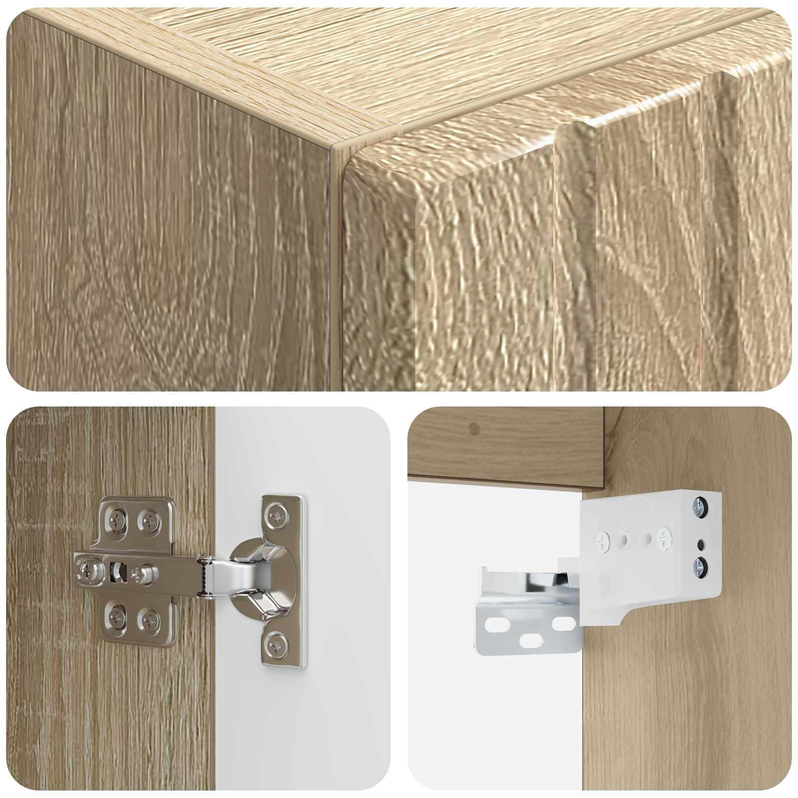 Mobiletto da Bagno a Muro Rovere Sonoma 33 x 34,5 x 60 cm | homemem39