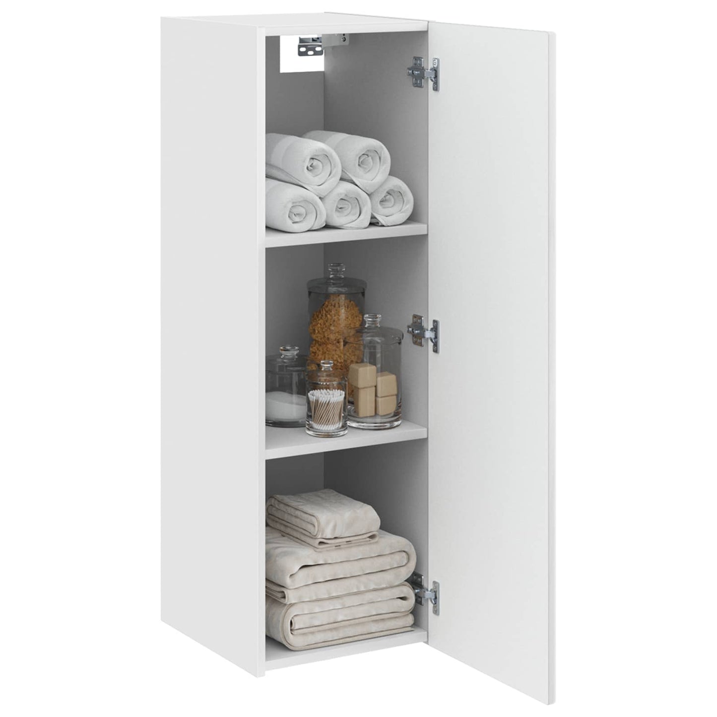 Mobiletto da Bagno a Muro Bianco Lucido 33 x 34,5 x 60 cm | homemem39