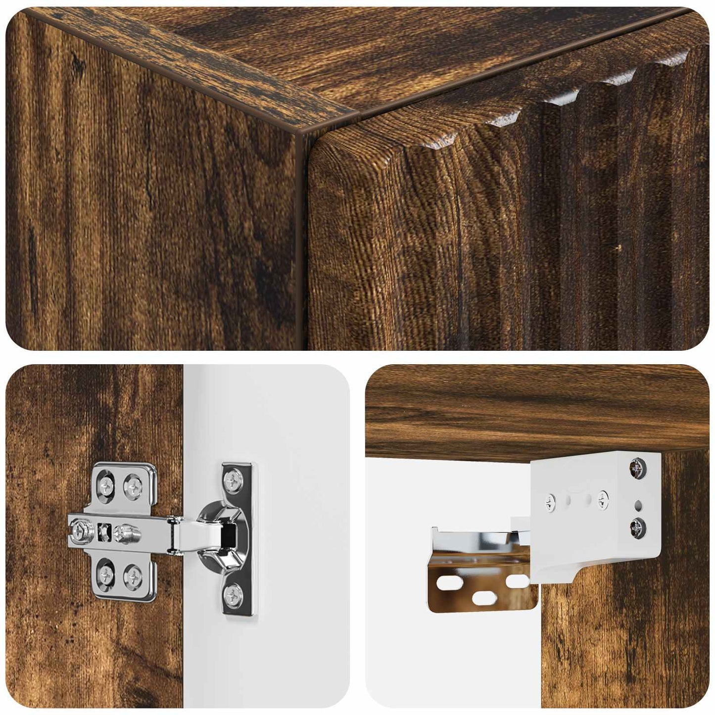 Mobiletto da Bagno a Muro Rovere Fumo 33 x 34,5 x 60 cm | homemem39