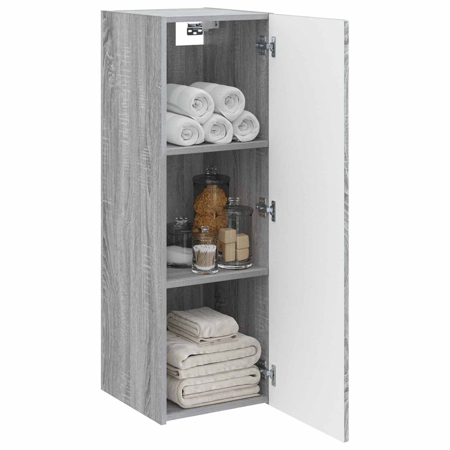 Mobiletto da Bagno a Muro Sonoma grigio 33 x 34,5 x 60 cm | homemem39