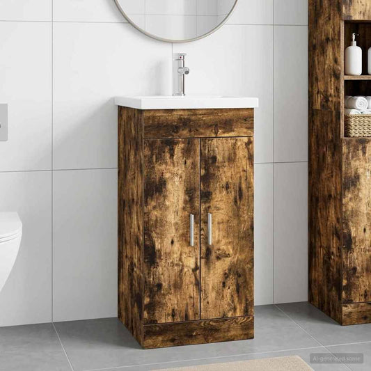 Mobile da bagno con lavabo Rovere Fumo 42 x 40 x 84,5 cm - homemem39
