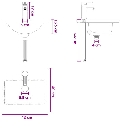 Mobile da bagno con lavabo Legno antico 42 x 40 x 84,5 cm | homemem39