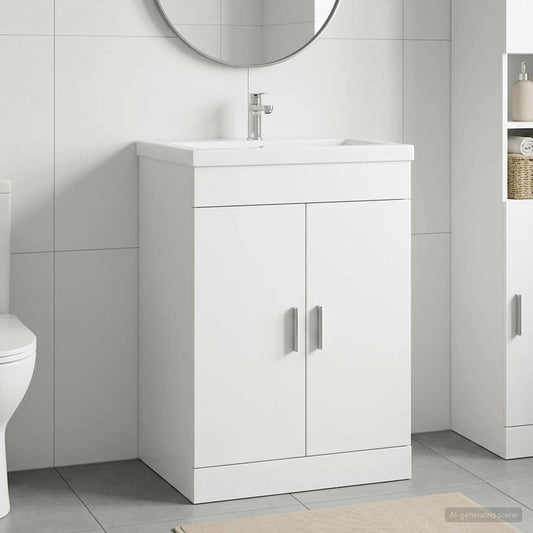 Mobiletto da Bagno Sotto Lavabo Bianco 56 x 37,5 x 81 cm | homemem39