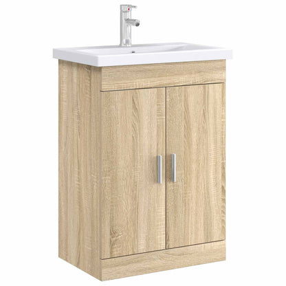 Mobiletto da Bagno Sotto Lavabo Rovere Sonoma 56 x 37,5 x 81 cm | homemem39