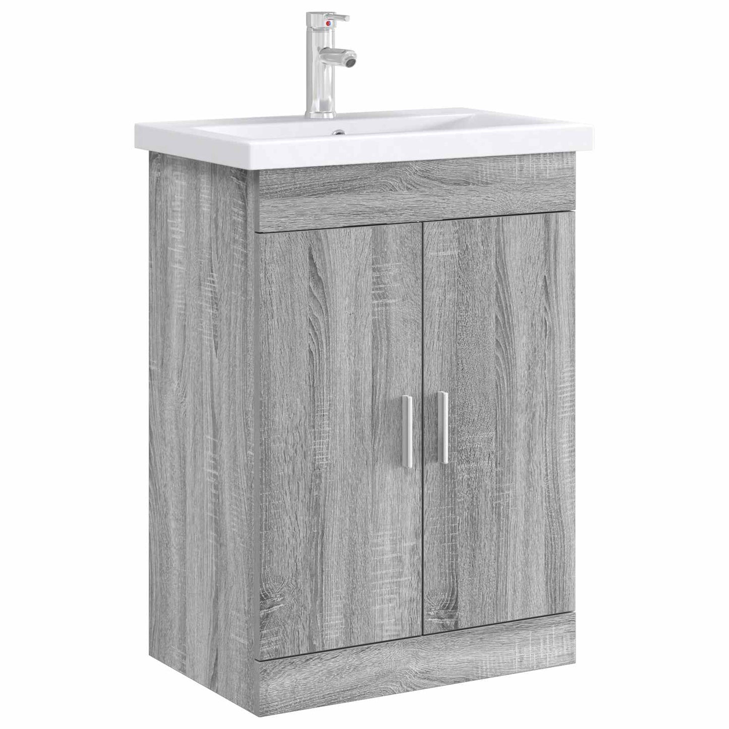 Mobiletto da Bagno Sotto Lavabo Sonoma grigio 56 x 37,5 x 81 cm | homemem39