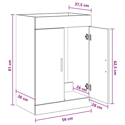 Mobiletto da Bagno Sotto Lavabo Legno antico 56 x 37,5 x 81 cm | homemem39