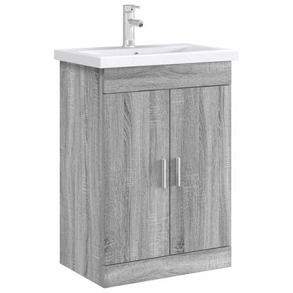 Mobiletto da Bagno Sotto Lavabo Sonoma grigio | homemem39