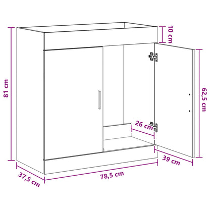 Mobiletto da Bagno Sotto Lavabo Sonoma grigio | homemem39