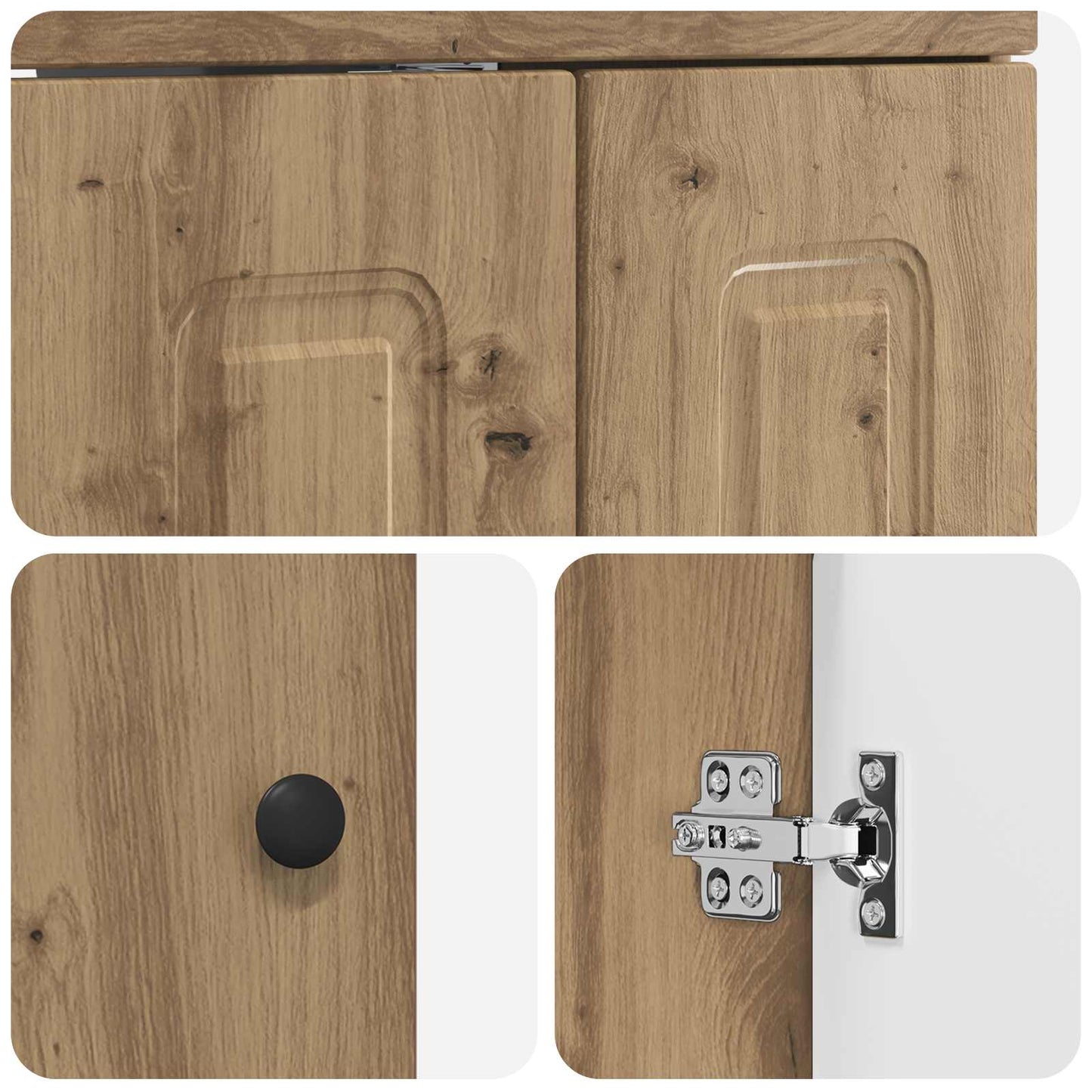 Mobiletto da Bagno Sotto Lavabo Rovere Artigianale | homemem39