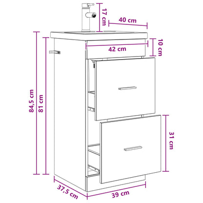 Mobile da bagno con lavabo Rovere Artigianale 42 x 40 x 84,5 cm | homemem39