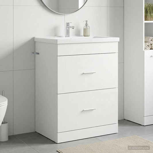 Mobiletto da Bagno Sotto Lavabo Bianco 56 x 37,5 x 81 cm | homemem39