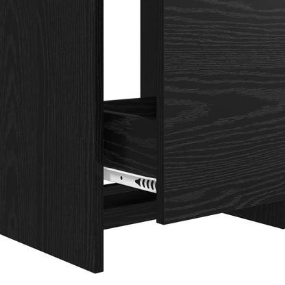 Mobiletto da Bagno Sotto Lavabo Rovere Nero 56 x 37,5 x 81 cm