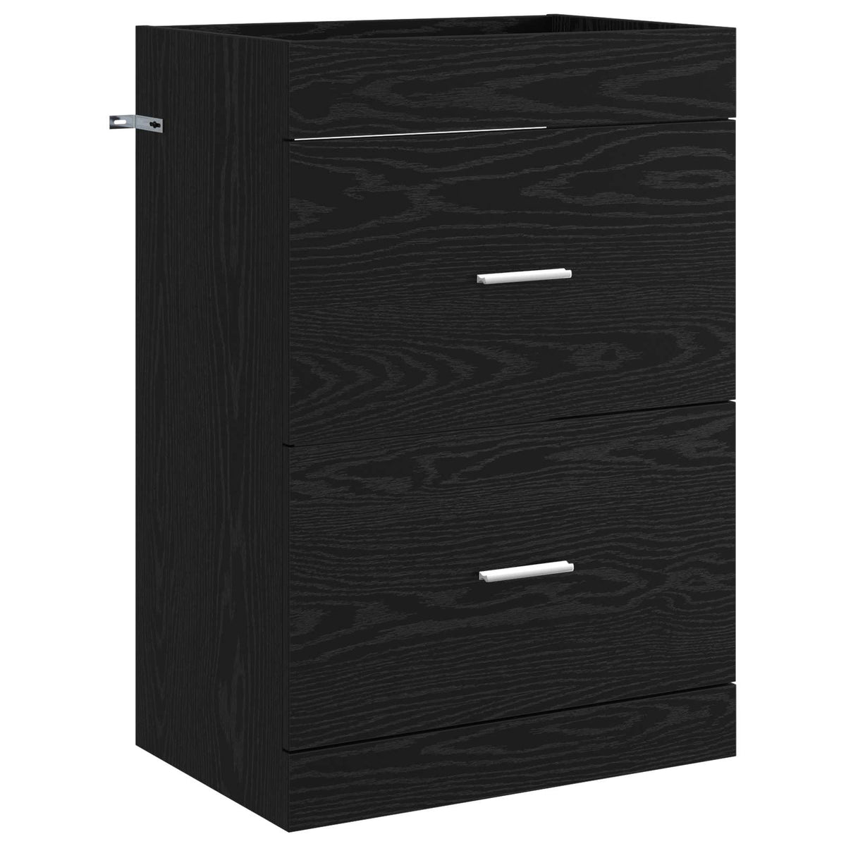 Mobiletto da Bagno Sotto Lavabo Rovere Nero 56 x 37,5 x 81 cm