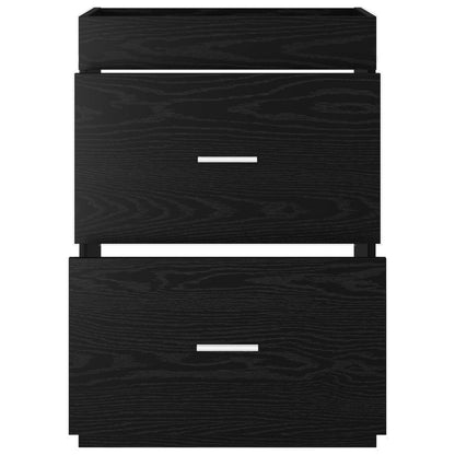 Mobiletto da Bagno Sotto Lavabo Rovere Nero 56 x 37,5 x 81 cm