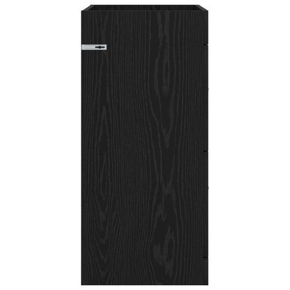 Mobiletto da Bagno Sotto Lavabo Rovere Nero 56 x 37,5 x 81 cm