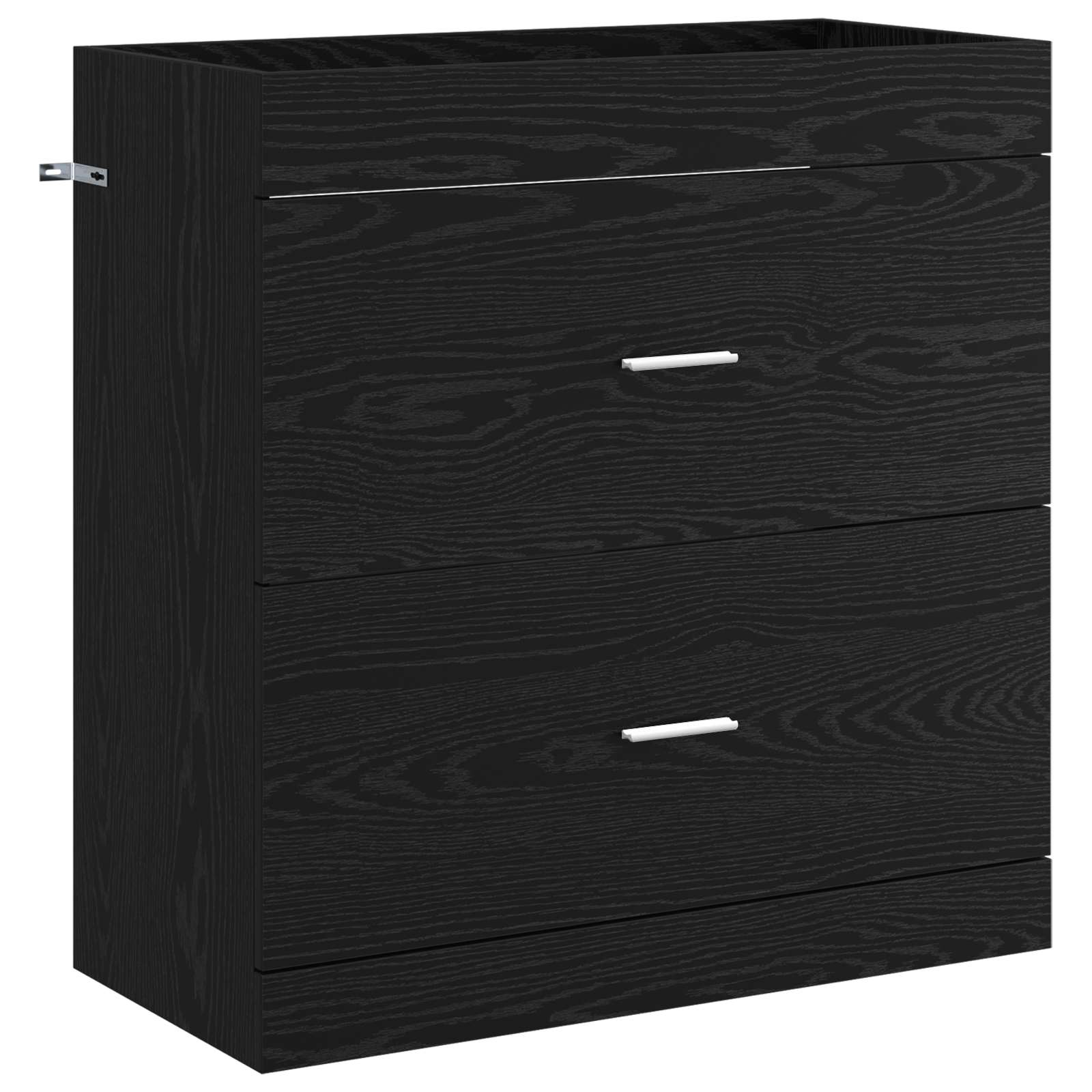 Mobiletto da Bagno Sotto Lavabo Rovere Nero 78,5 x 37,5 x 81 cm | homemem39