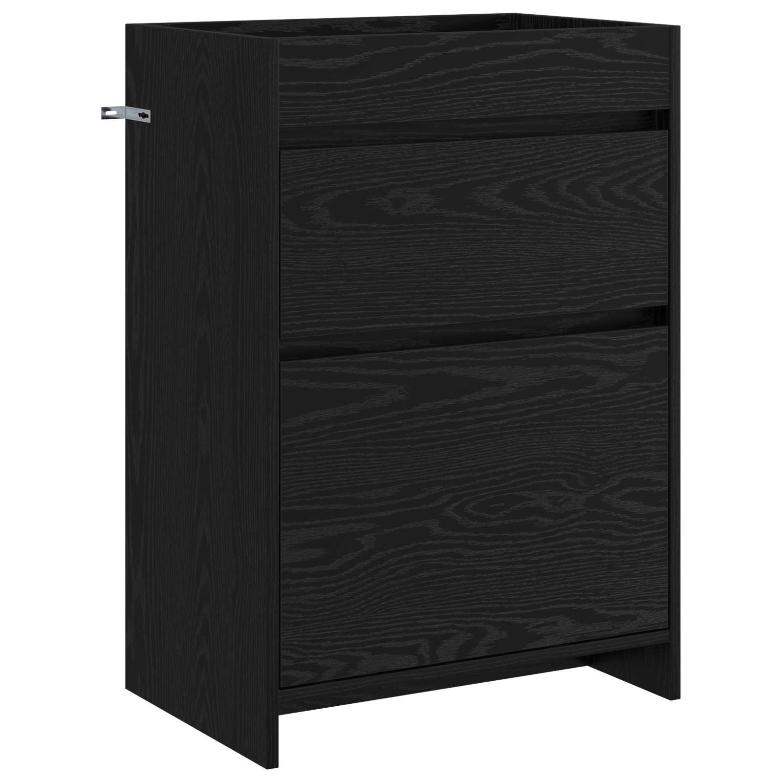 Mobiletto da Bagno Sotto Lavabo Rovere Nero 56 x 37,5 x 81 cm | homemem39