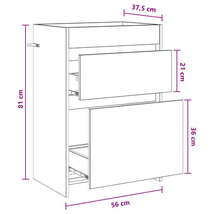 Mobiletto da Bagno Sotto Lavabo Rovere Artigianale | homemem39