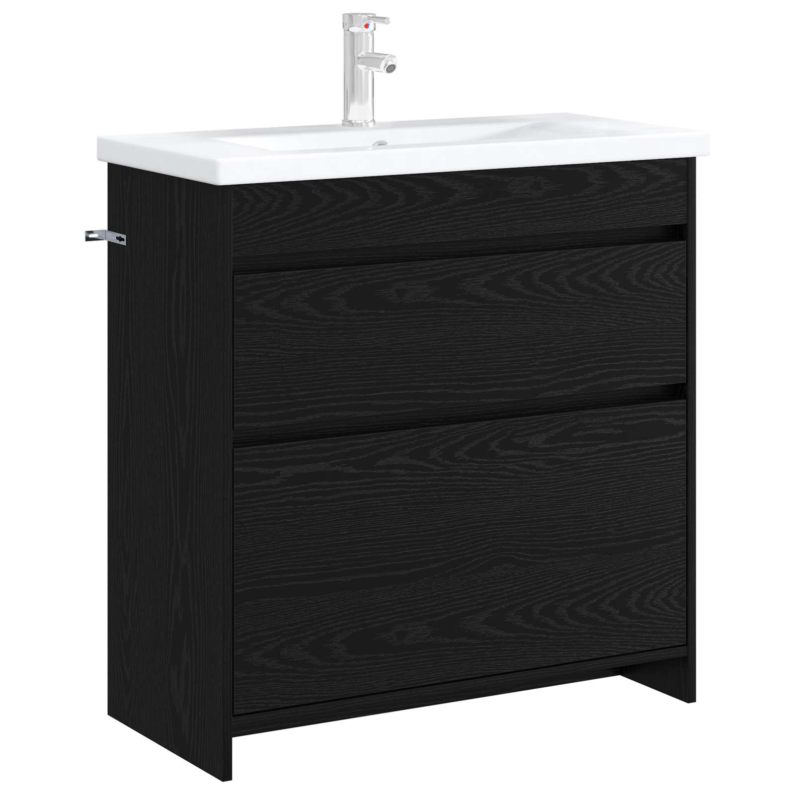 Mobiletto da Bagno Sotto Lavabo Rovere Nero 78,5 x 37,5 x 81 cm | homemem39
