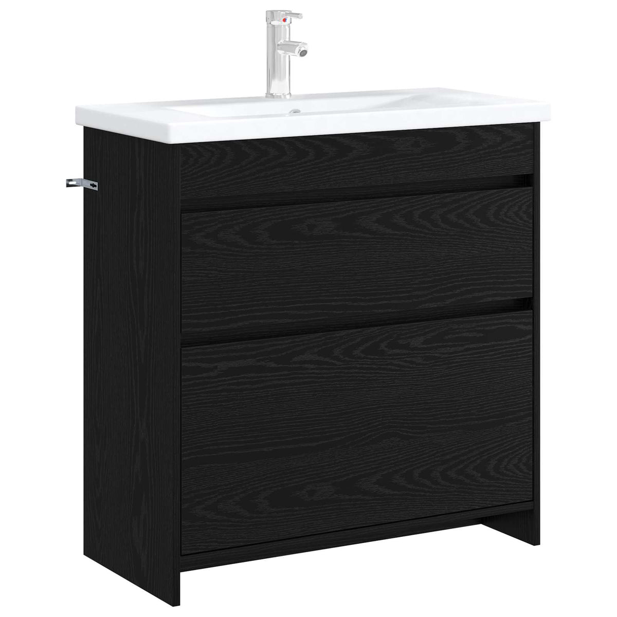 Mobiletto da Bagno Sotto Lavabo Rovere Nero 78,5 x 37,5 x 81 cm