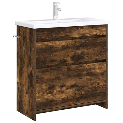 Mobiletto da Bagno Sotto Lavabo Rovere Fumo 78,5 x 37,5 x 81 cm | homemem39