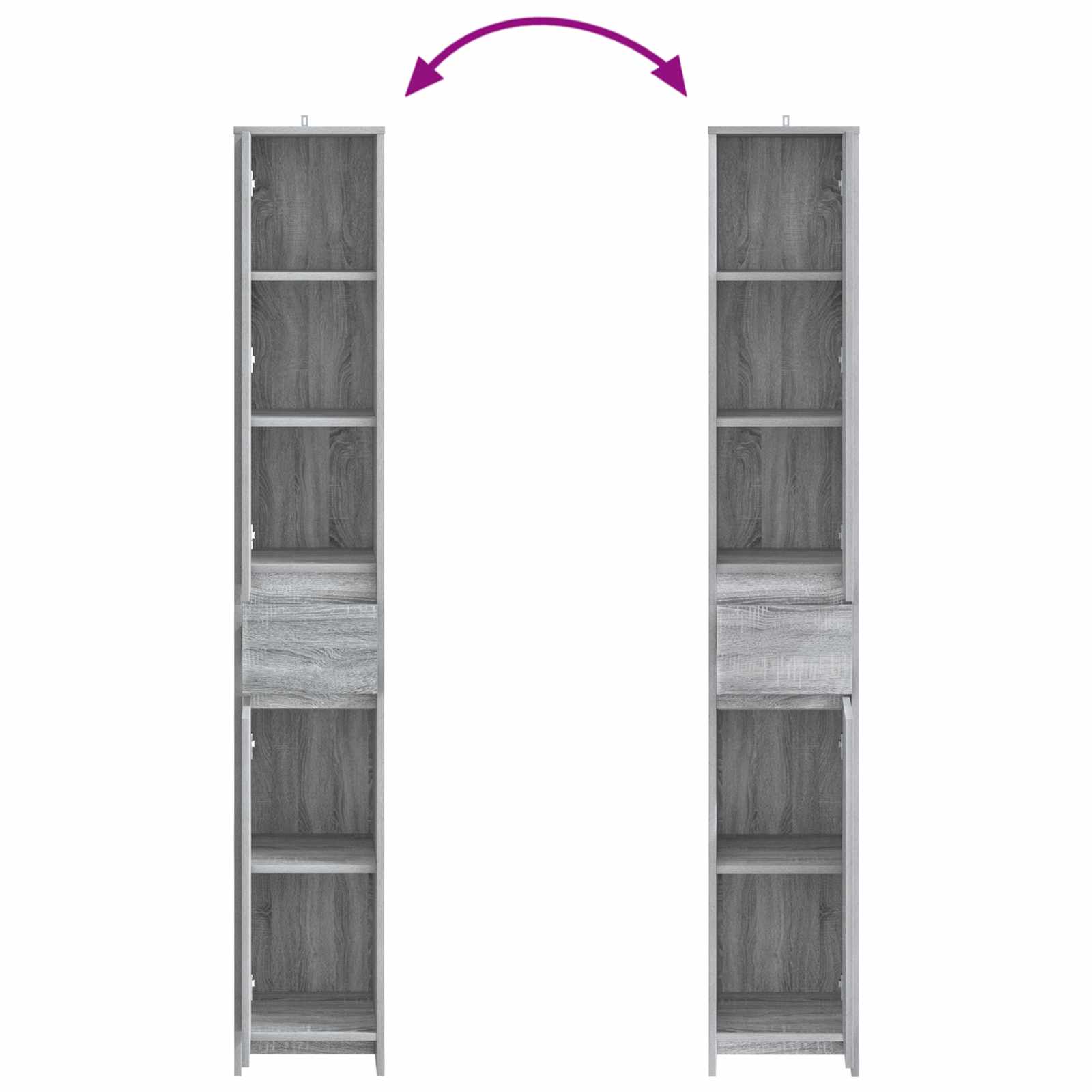 Mobile da Bagno Sonoma grigio 30 x 33 x 190 cm | homemem39