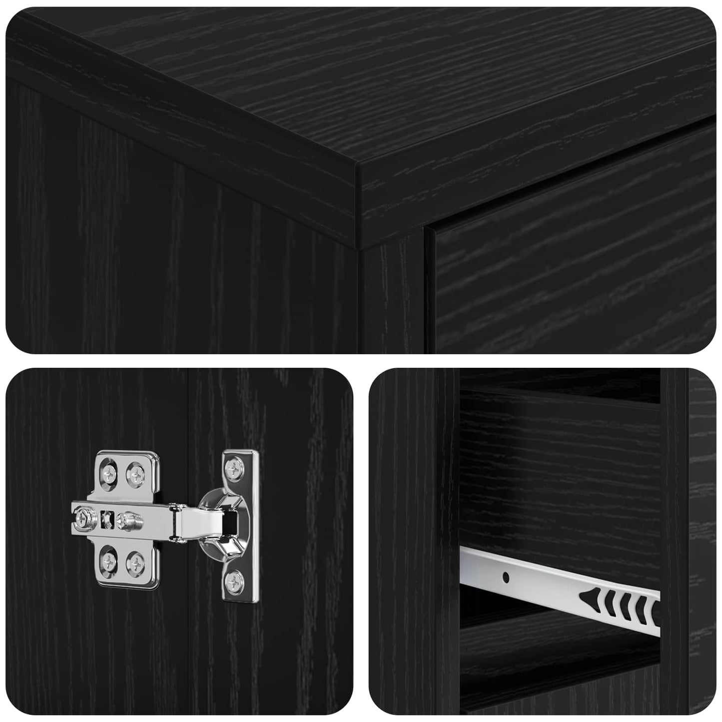 Mobile lavabo da parete Rovere Nero 35 x 20 x 81 cm | homemem39