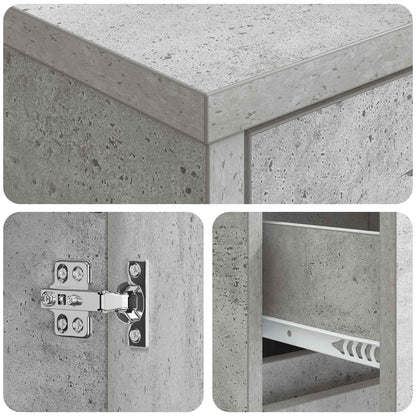 Mobile lavabo da parete Grigio Cemento 35 x 20 x 81 cm | homemem39