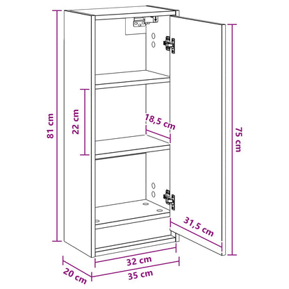 Mobile lavabo da parete Sonoma grigio 35 x 20 x 81 cm | homemem39