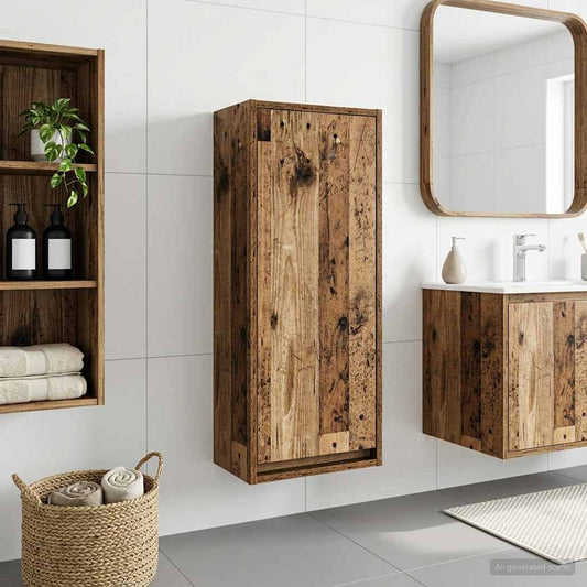Mobile lavabo da parete Legno antico 35 x 20 x 81 cm | homemem39