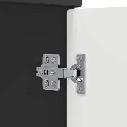 Mobiletto da Bagno Sotto Lavabo Rovere Nero 56 x 37,5 x 81 cm
