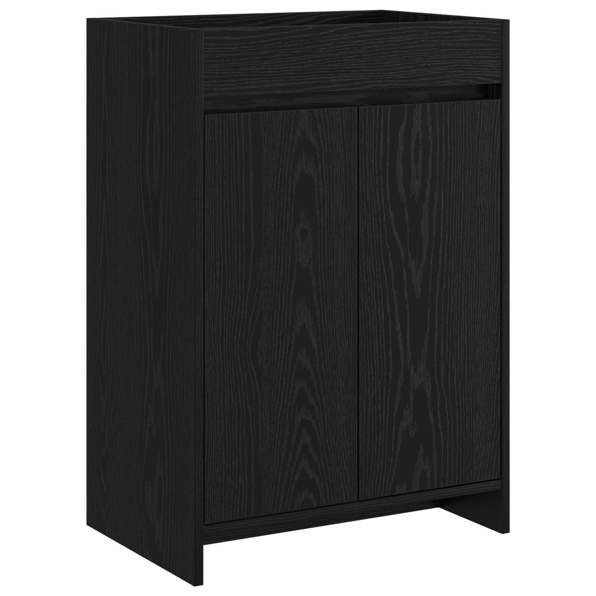 Mobiletto da Bagno Sotto Lavabo Rovere Nero 56 x 37,5 x 81 cm