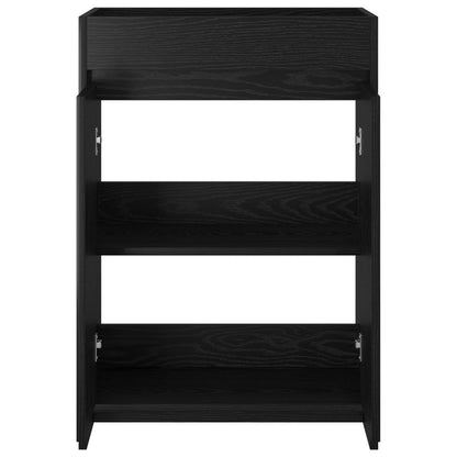 Mobiletto da Bagno Sotto Lavabo Rovere Nero 56 x 37,5 x 81 cm