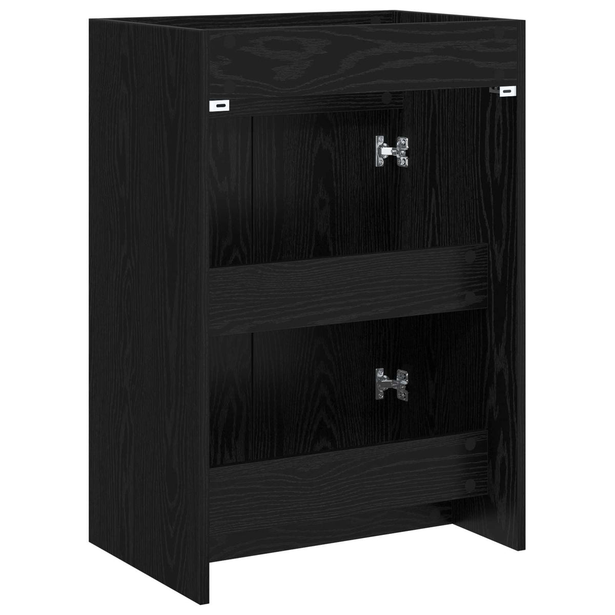 Mobiletto da Bagno Sotto Lavabo Rovere Nero 56 x 37,5 x 81 cm