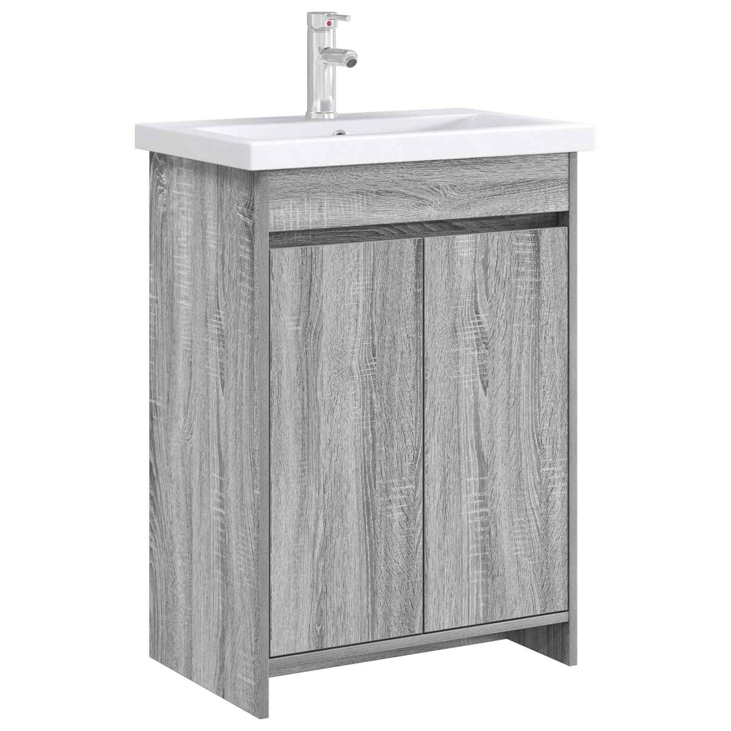 Mobiletto da Bagno Sotto Lavabo Sonoma grigio 56 x 37,5 x 81 cm | homemem39