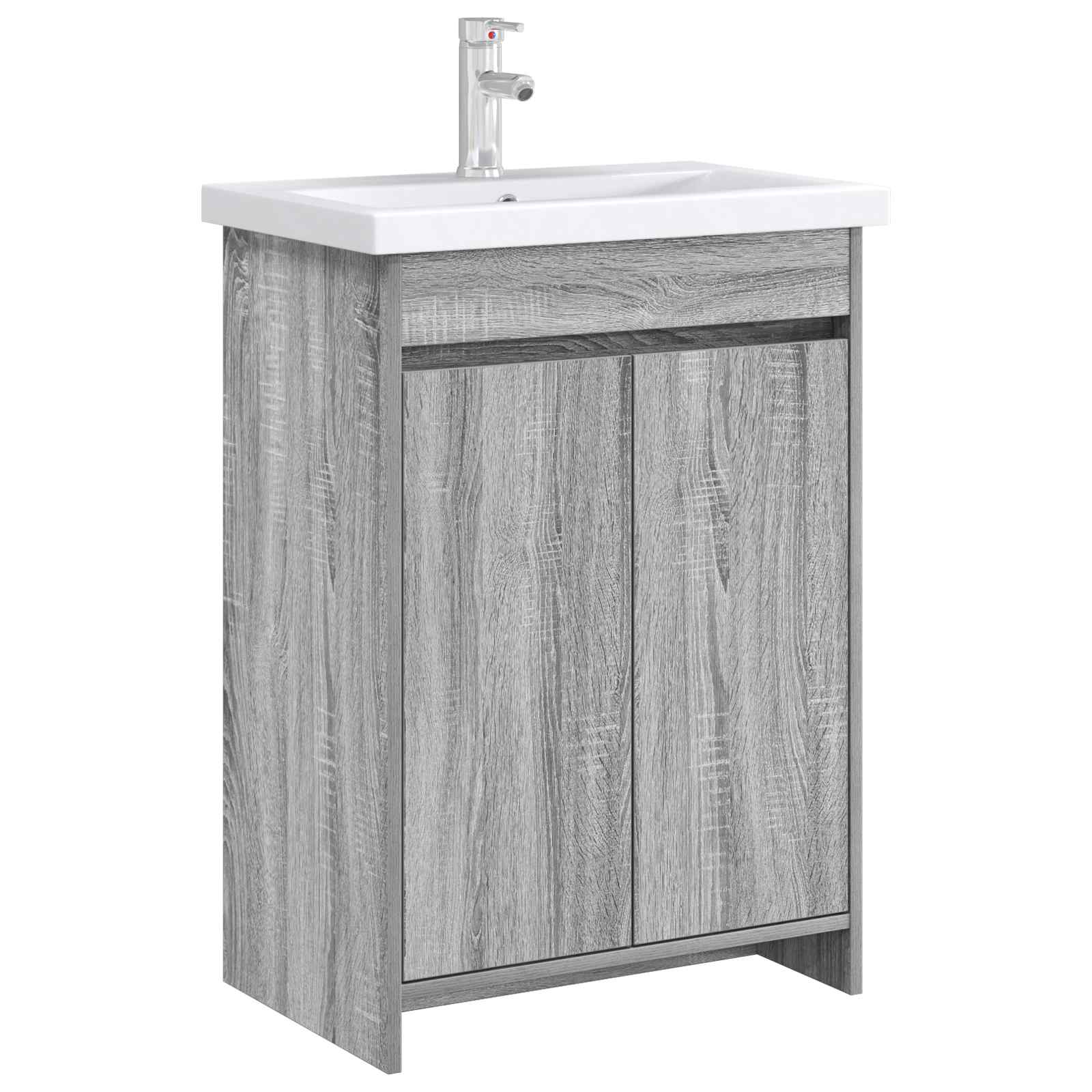 Mobiletto da Bagno Sotto Lavabo Sonoma grigio 56 x 37,5 x 81 cm | homemem39
