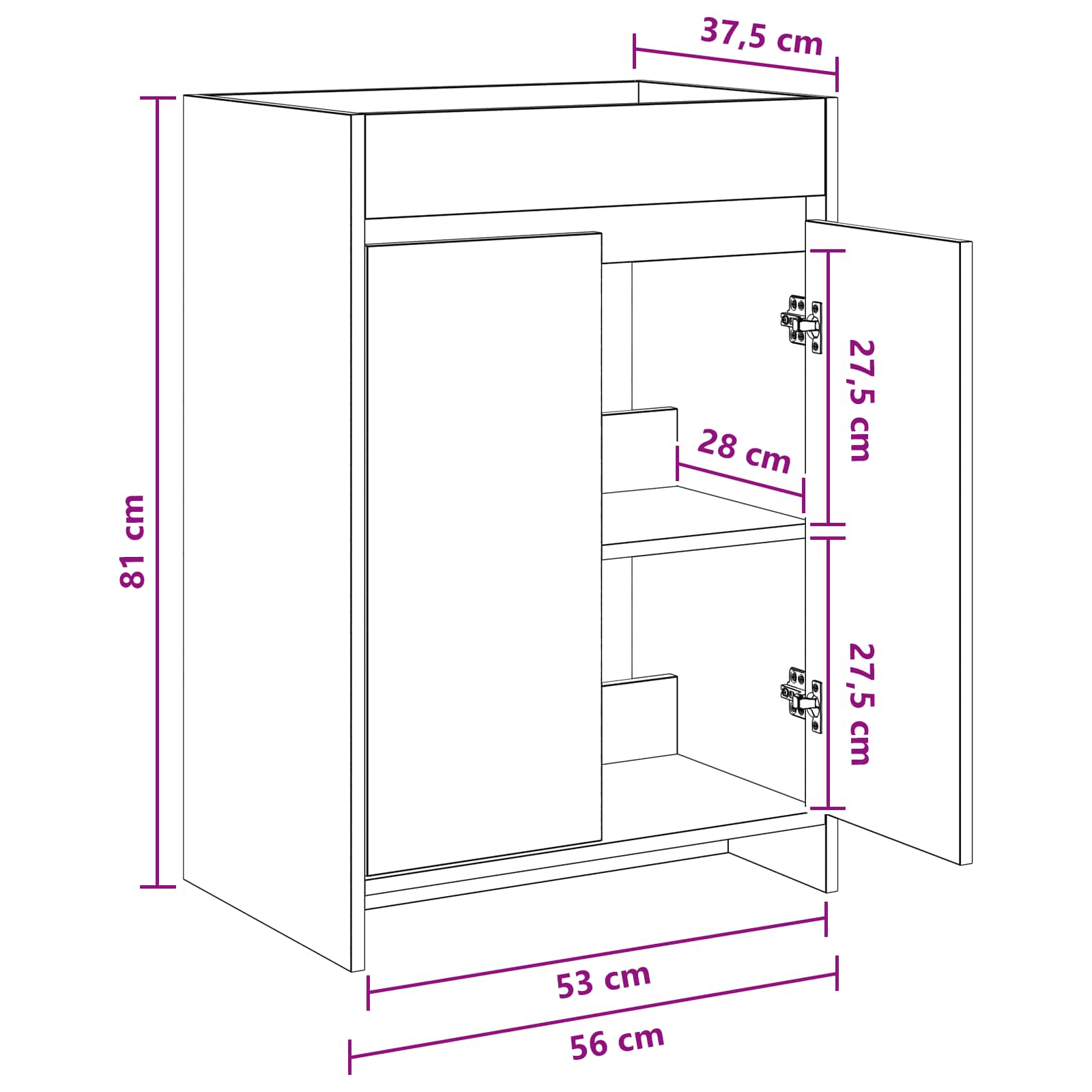 Mobiletto da Bagno Sotto Lavabo Rovere Artigianale | homemem39