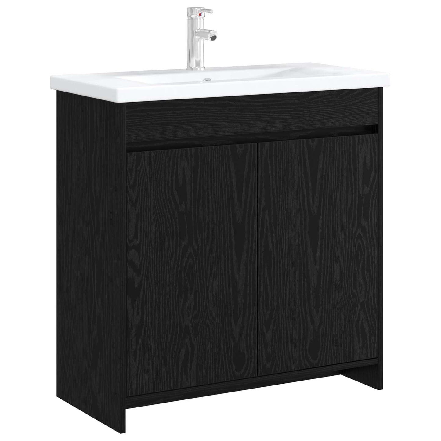 Mobiletto da Bagno Sotto Lavabo Rovere Nero 78,5 x 37,5 x 81 cm | homemem39