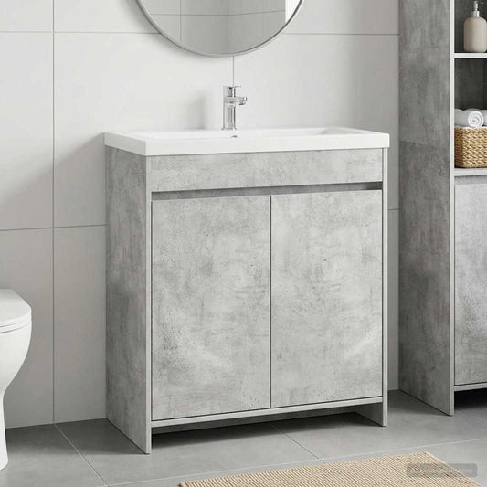 Mobiletto da Bagno Sotto Lavabo Grigio Cemento - homemem39