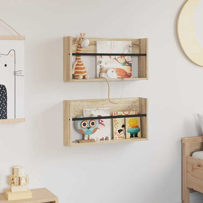 Scaffale per riviste 2 pcs Rovere Sonoma 60 x 12 x 30 cm | homemem39