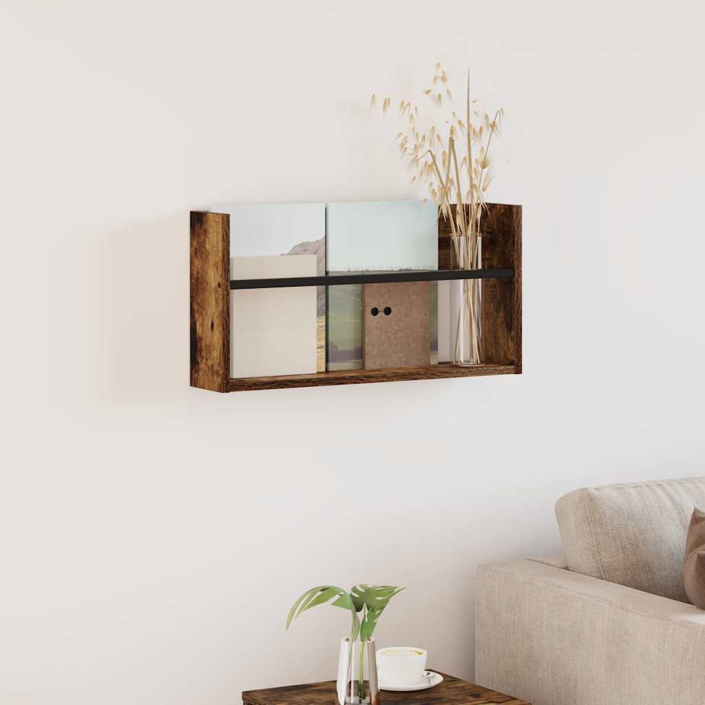 Scaffale per riviste Rovere fumé 60 x 12 x 30 cm