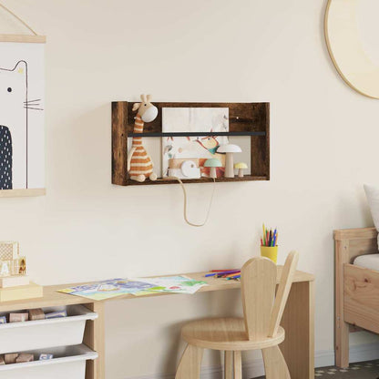 Scaffale per riviste Rovere fumé 60 x 12 x 30 cm