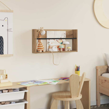 Scaffale per riviste Rovere artigianale 60 x 12 x 30 cm - homemem39