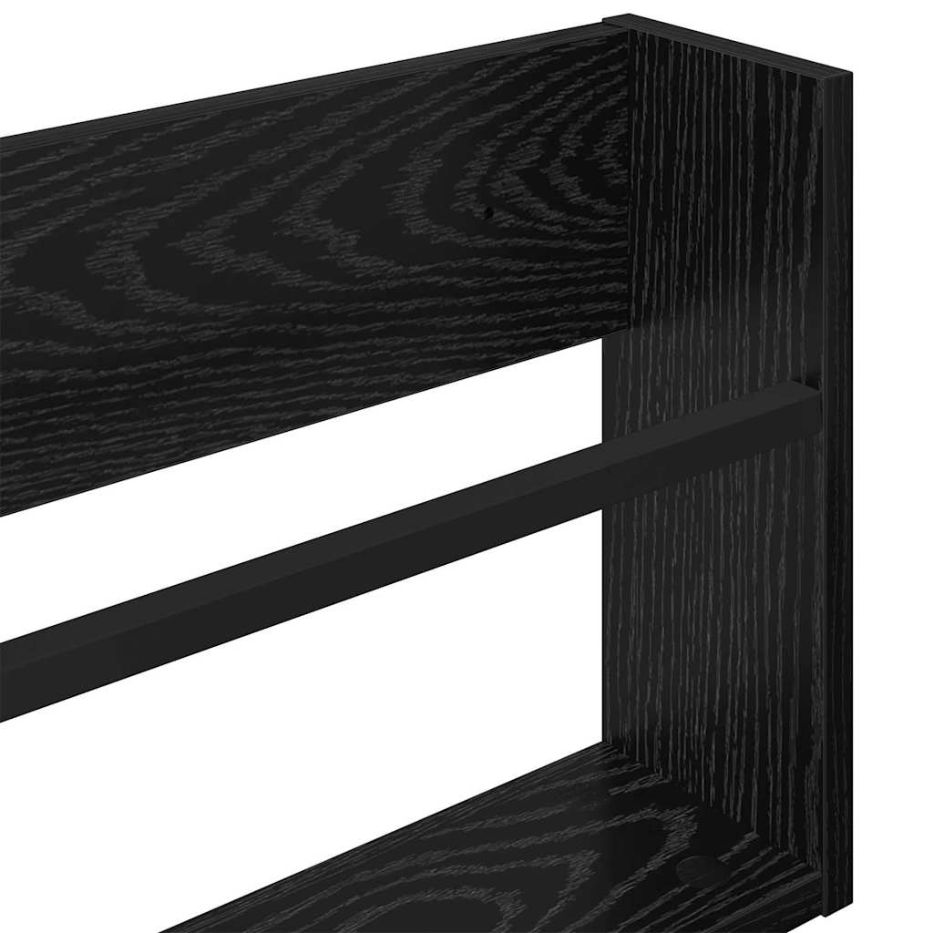 Scaffale per riviste 2 pcs Rovere Nero 80 x 12 x 30 cm | homemem39