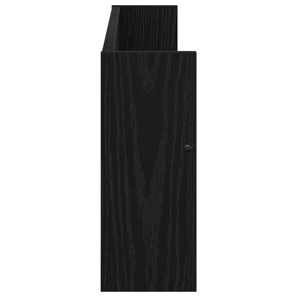 Scaffale per riviste 2 pcs Rovere Nero 80 x 12 x 30 cm | homemem39