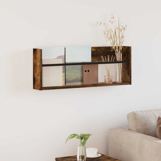 Scaffale per riviste Rovere fumé 80 x 12 x 30 cm